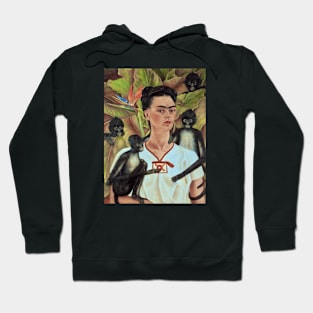 Self Portrait with Monkeys by Frida Kahlo Hoodie